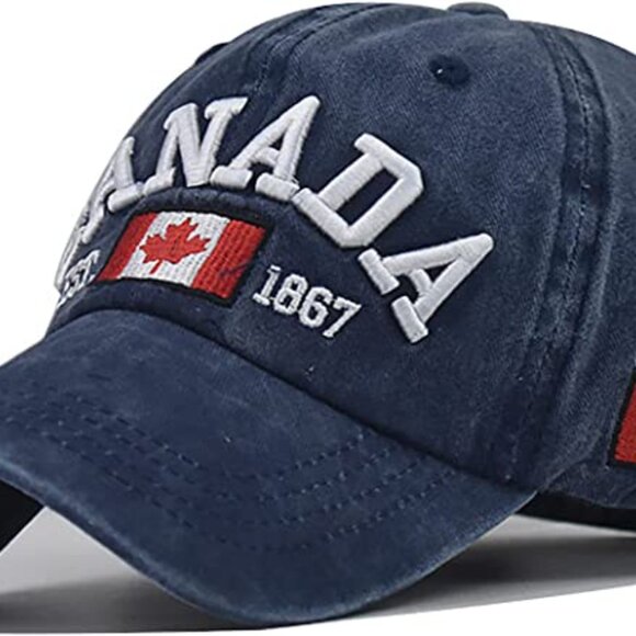 Variety To Go Canadian Baseball Hat Cap, 100% Cotton Maple Leaf Hat  (2060 Navy) - Picture 4 of 6